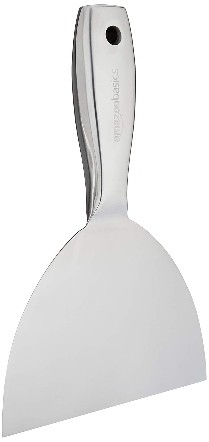 Detalle de Amazon Basics Couteau à mastic en acier inoxydable, 15,24 cm — lame flexible et extrémité marteau