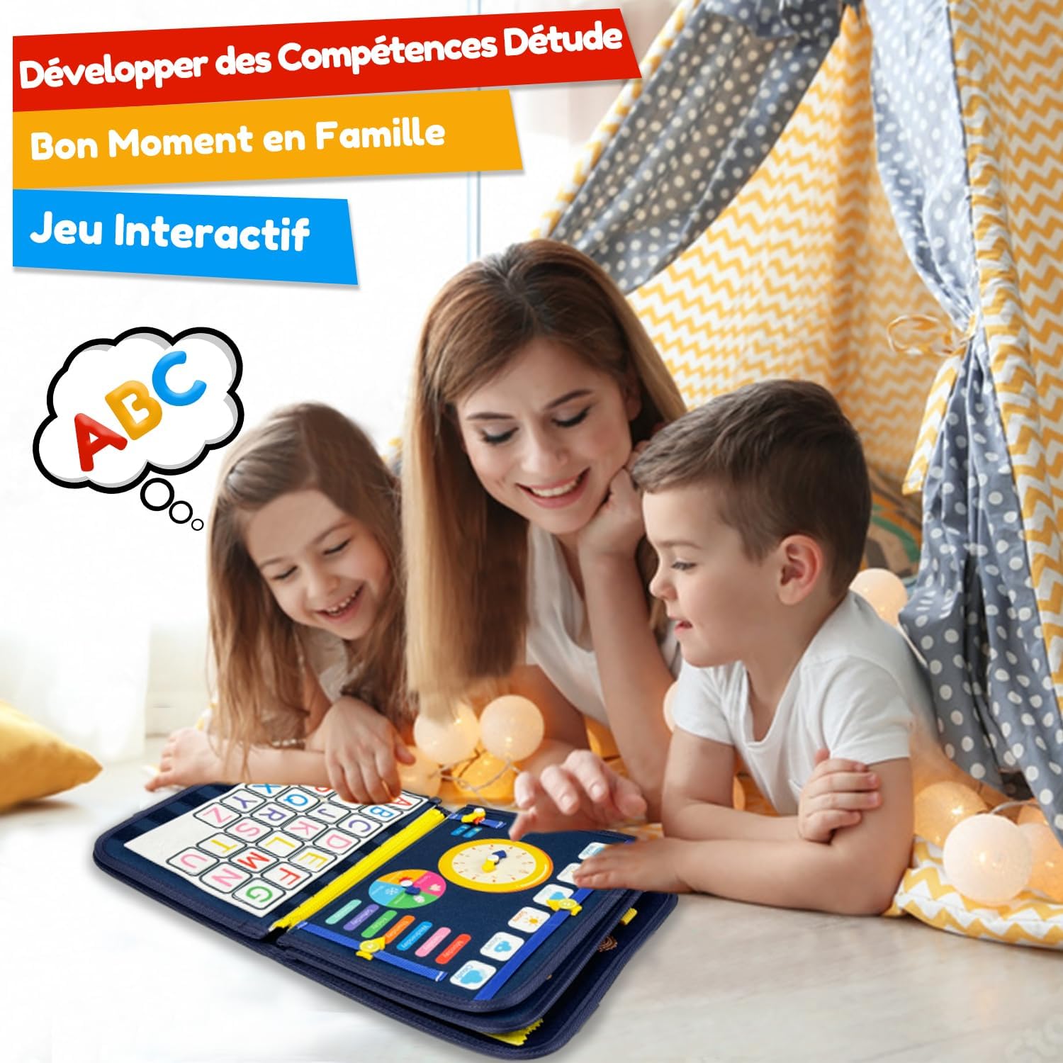 Thumbnail 6 de Qizfun Busy Board Montessori pour Bébé et Tout-Petits – Jouet Sensoriel Éducatif 8-en-1