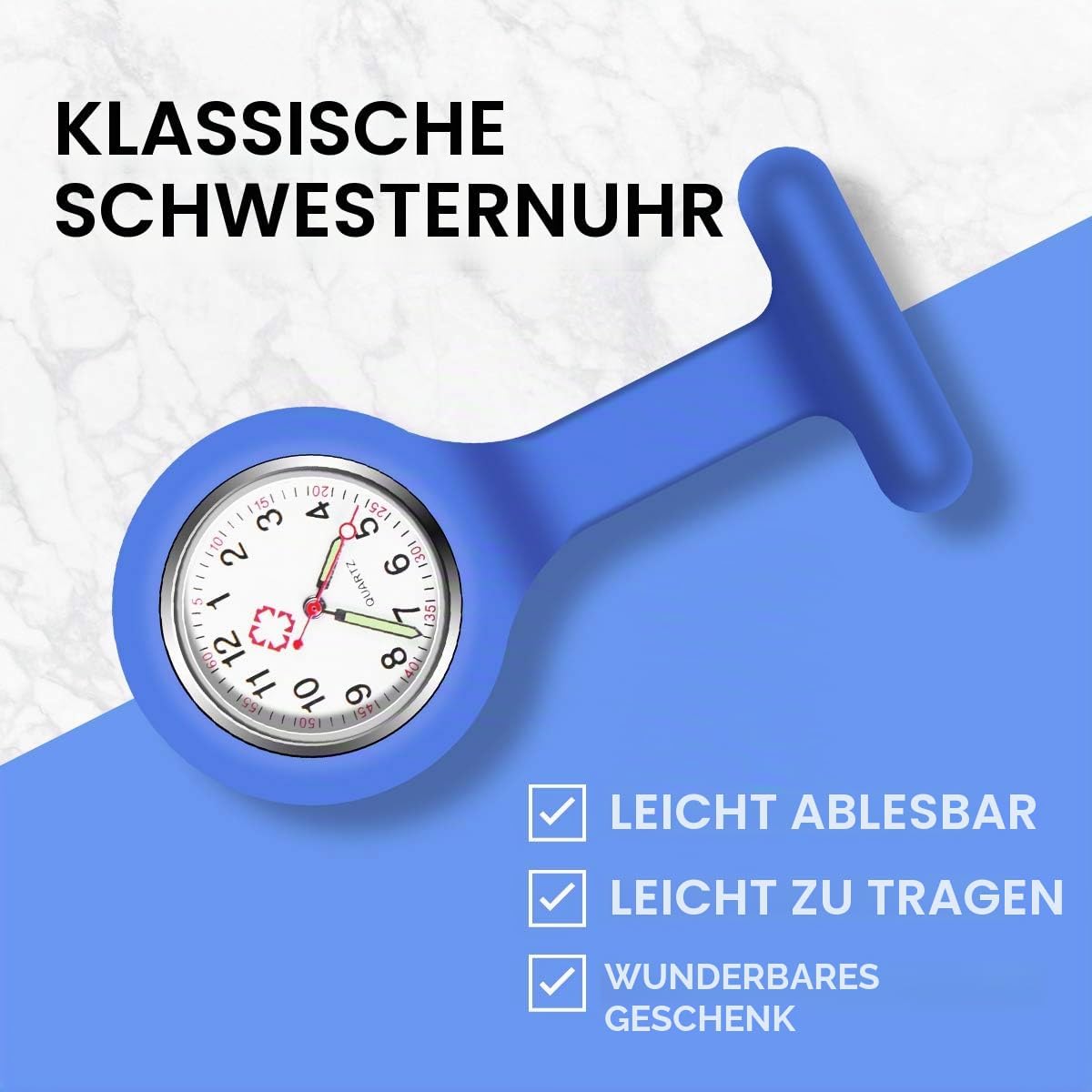 Thumbnail 2 de Vicloon Krankenschwester-Uhren (3er-Set) mit Clip, Silikonhülle und Glow-Pointer – für Pflegepersonal & Ärzte