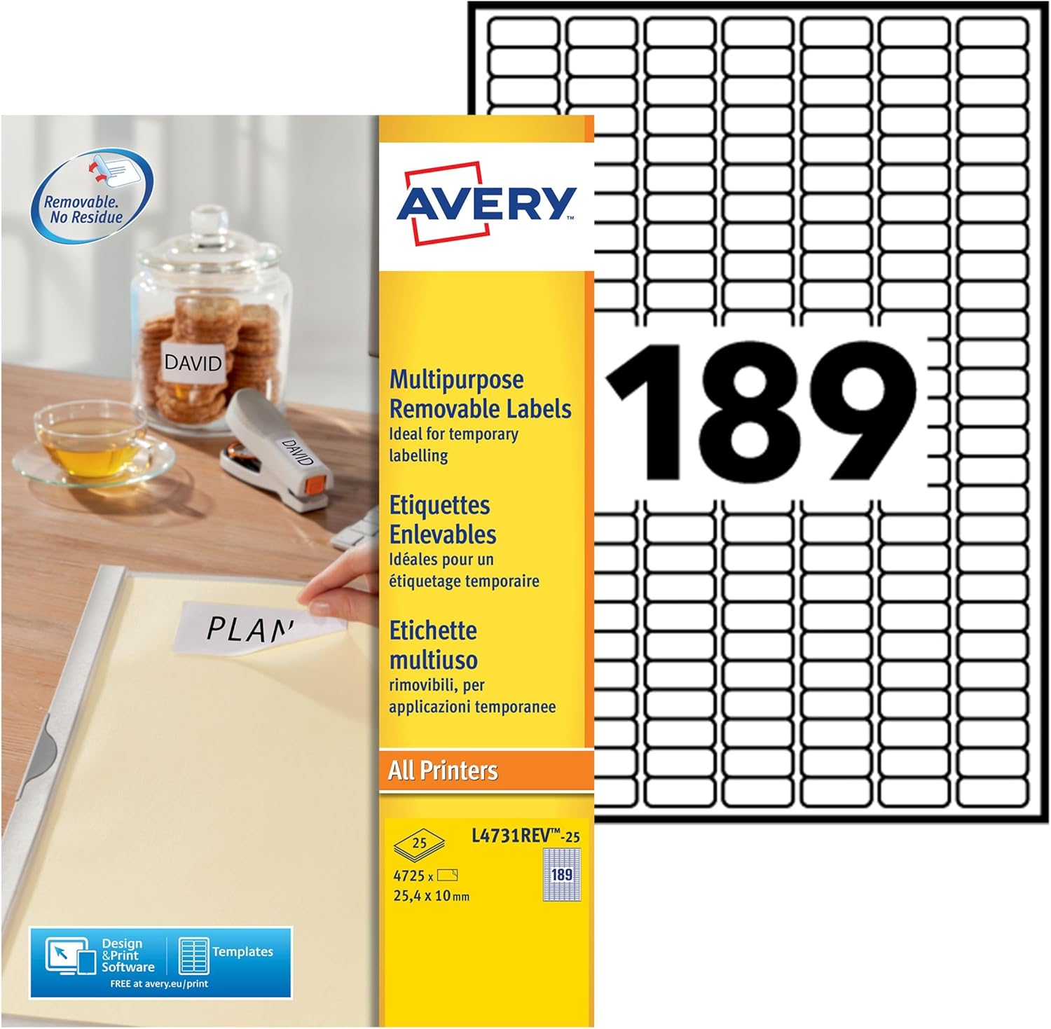 Thumbnail 6 de Étiquettes Avery amovibles 1200 Format 45,7 x 21,2 mm