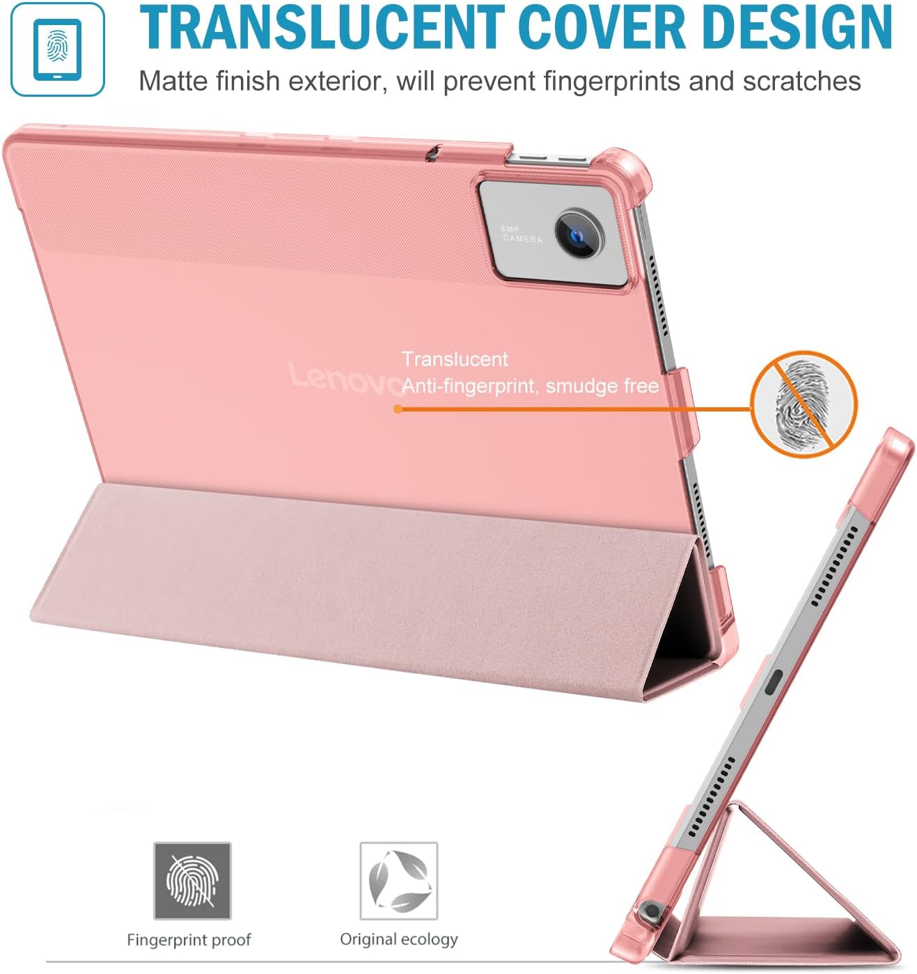 Detalle de ProCase Hülle für 11" Lenovo Idea Tab 2025 (TB-336ZU/TB-336FU) – Smart Cover Schutzhülle in Rosa
