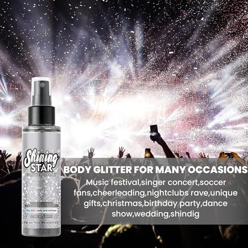 Thumbnail 6 de Premium Silver Glitter Spray by Mikloven — Luxurious Shimmer Mist for Body, Hair, Face & Clothing (100ml, 1 Pack)