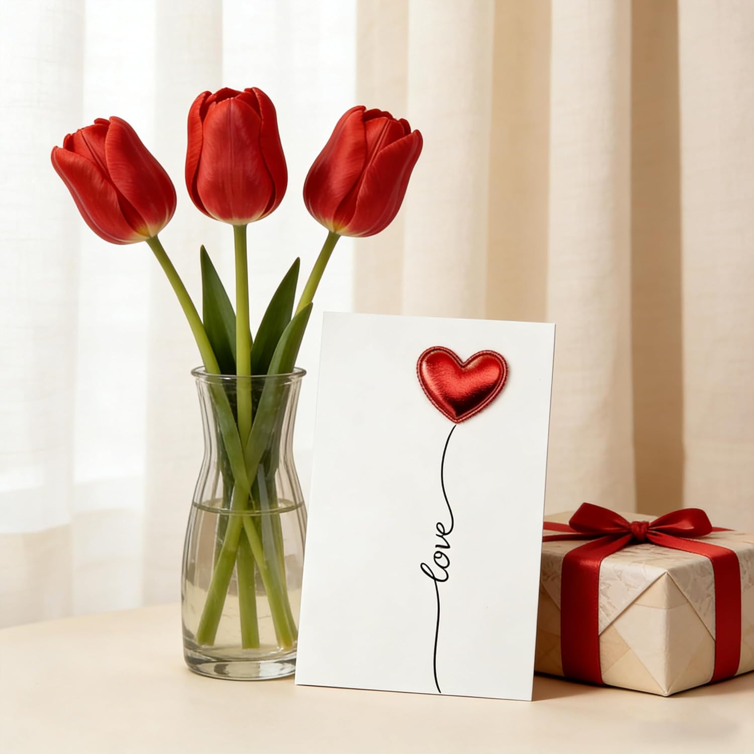Thumbnail 5 de Xcdhemde 4 Biglietto D'auguri D'amore - 10x15 cm, 2 design 'I Love You' e 'Love' con 4 bustine