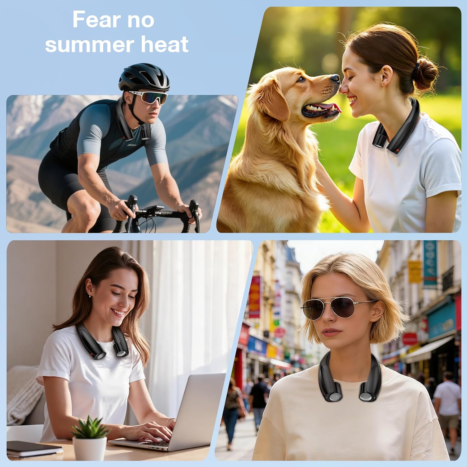 Thumbnail 5 de Elrerue Portable Neck Fan with AI 360° Airflow – Hands-Free Cooling