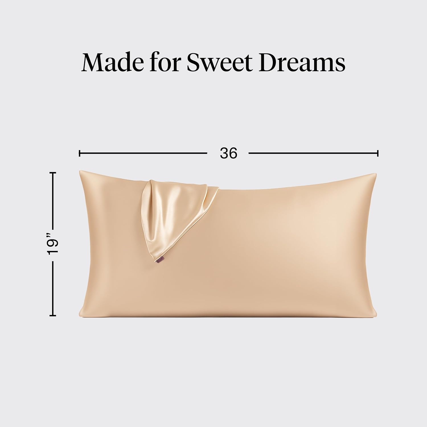 Detalle 2 de Kitsch Satin Pillowcase with Zipper, King Size, Champagne