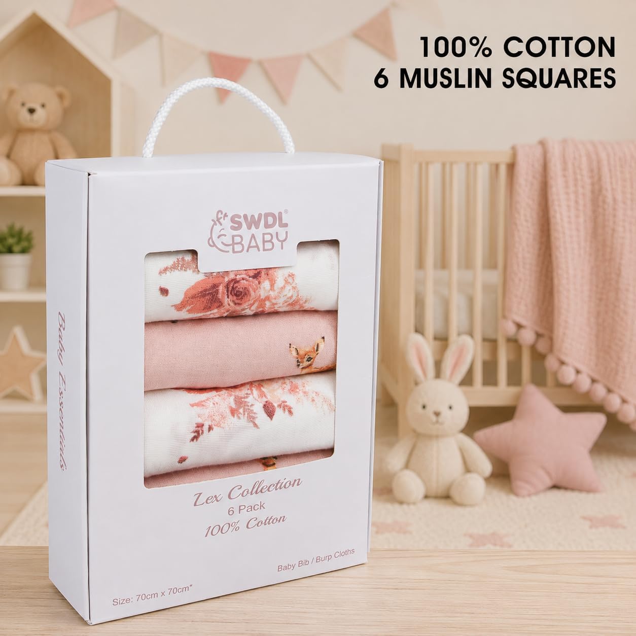 Thumbnail 4 de Lex Collection Large Muslin Cloths 70 x 70 cm 🧣