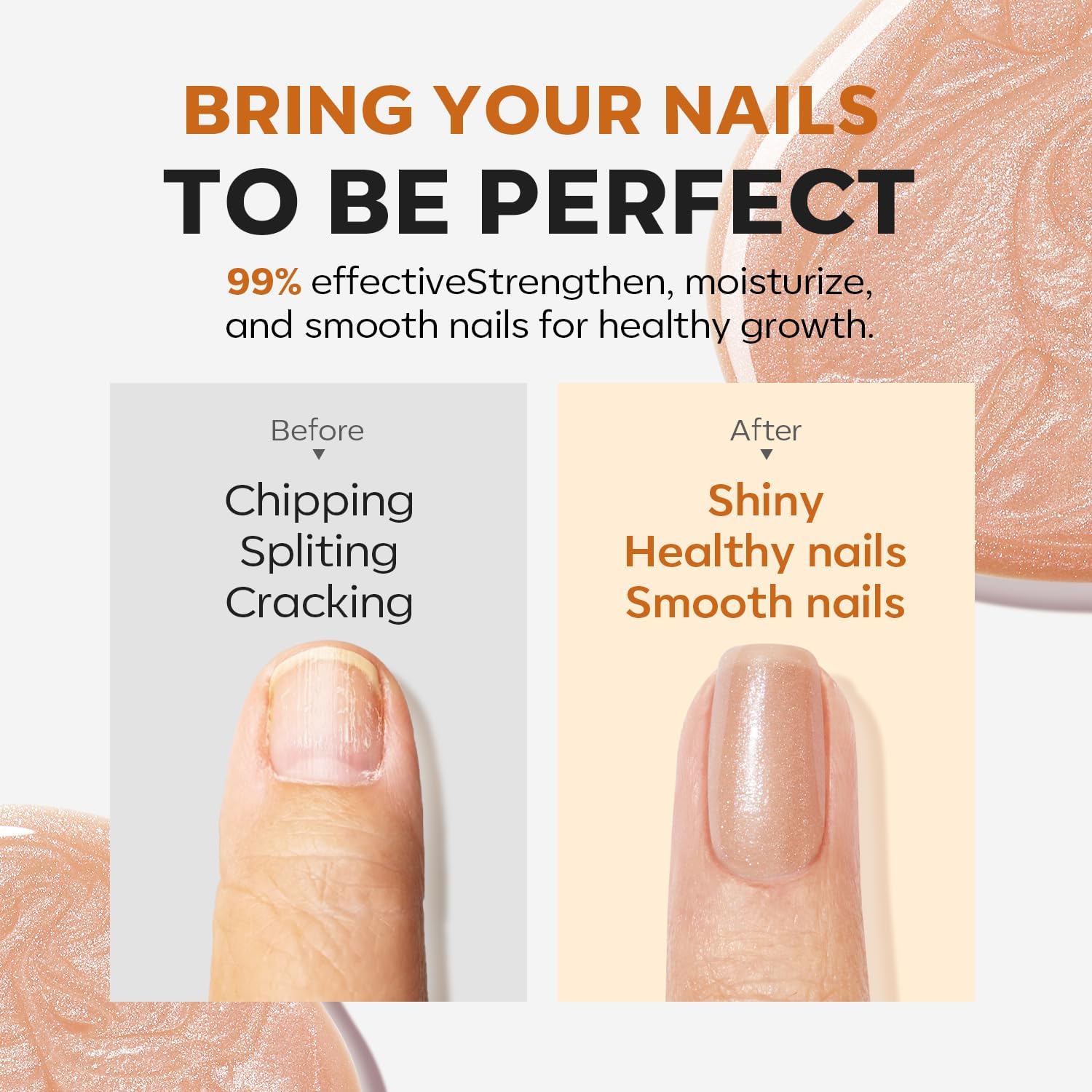 Detalle 2 de Modelones Vernis Durcisseur Ongle Extra Fort 8 en 1 — soin fortifiant pour ongles abîmés, nude pailleté, 15 ml