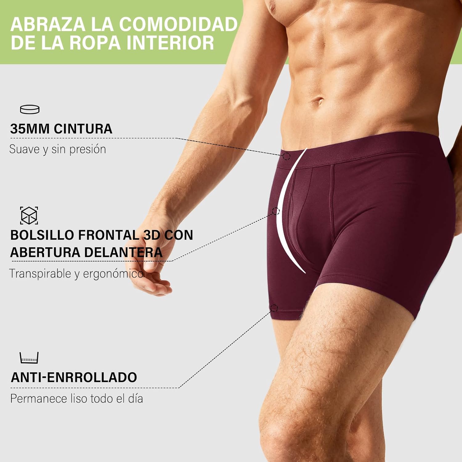 Detalle 2 de PUTUO Calzoncillos Largos bambú hombre