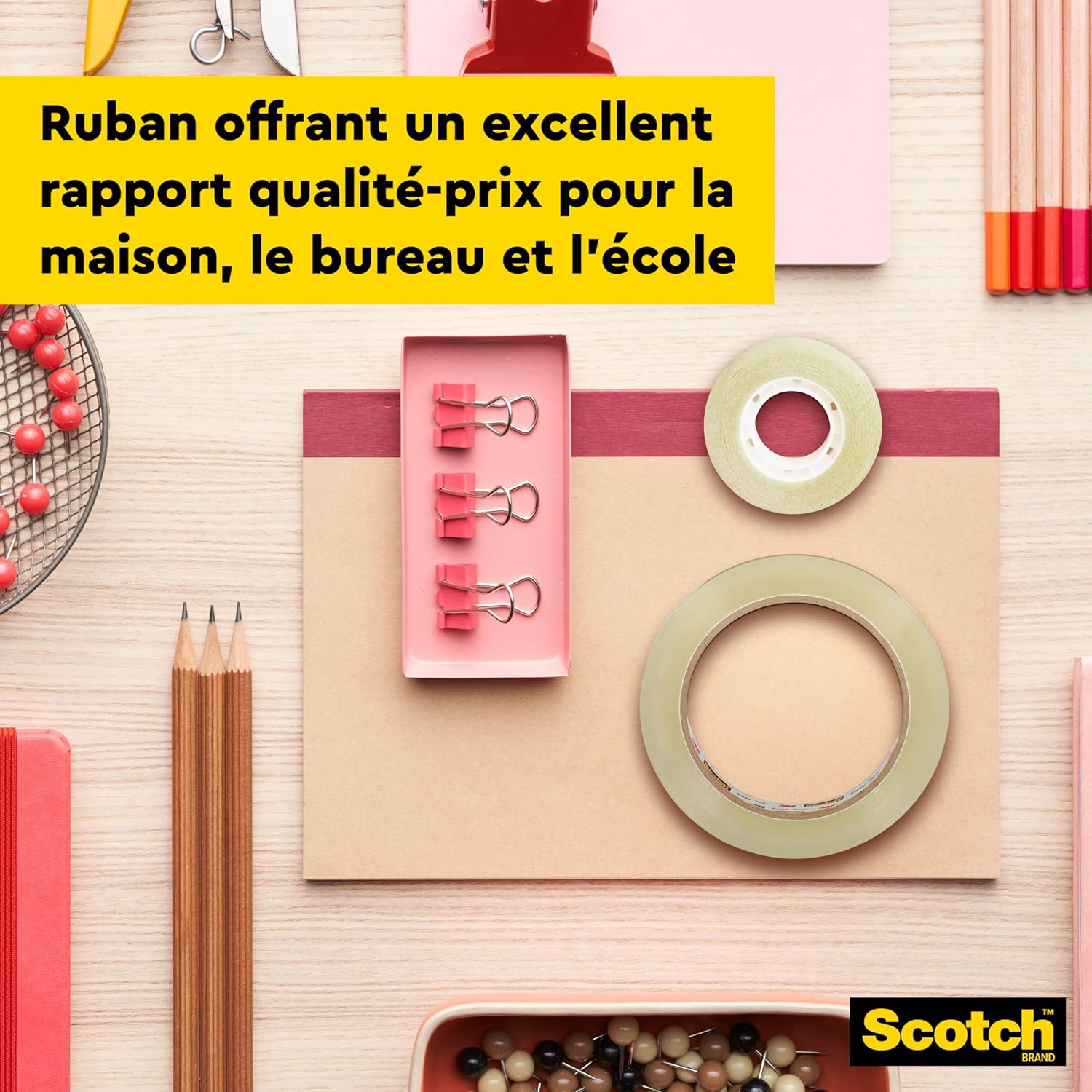 Thumbnail 4 de Scotch Ruban Adhésif Transparent - 8 Rouleaux (19 mm x 33 m) pour École, Maison et Bureau