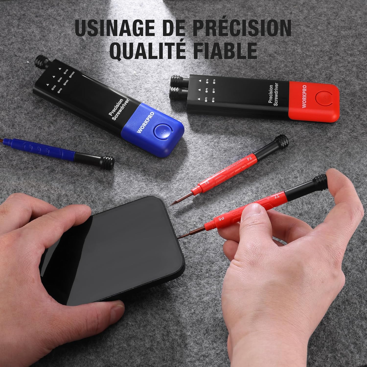 Thumbnail 6 de WORKPRO Jeu de 6 tournevis de précision avec 12 embouts double face (Phillips, plats, Torx, Pentalobe) + mini tournevis