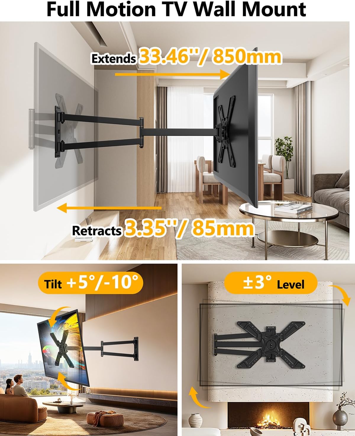 Thumbnail 4 de WHYFONE TV Wall Bracket Mount for 32-75 Inch TVs