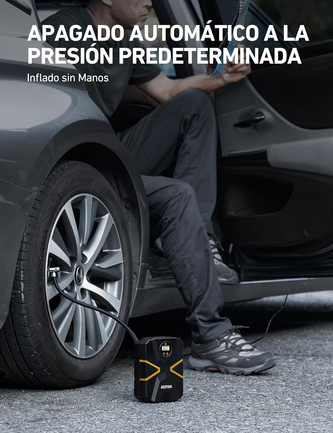 Detalle 2 de AstroAI Inflador Ruedas Coche Digital 150 PSI