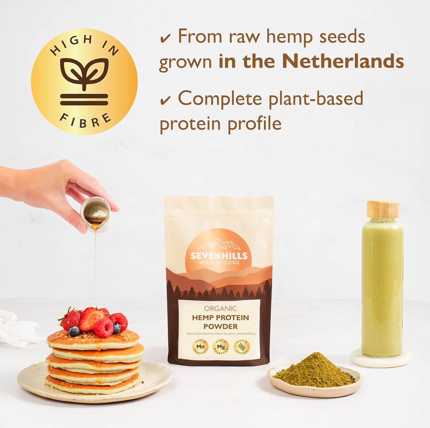 Detalle de Sevenhills Wholefoods Organic Raw Hemp Protein 500g 🥣