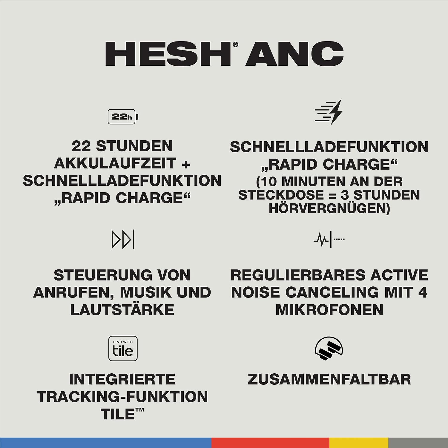 Detalle 2 de Skullcandy Hesh ANC Over-Ear-Kopfhörer mit 22 Stunden Akku