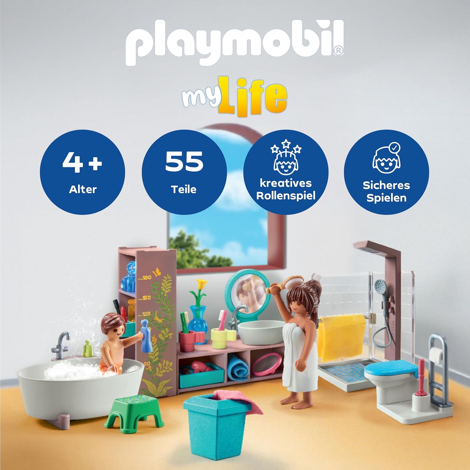Thumbnail 1 de PLAYMOBIL MyLife 71611 Badezimmer mit 2 Figuren und Zubehör (ab 4 Jahren)