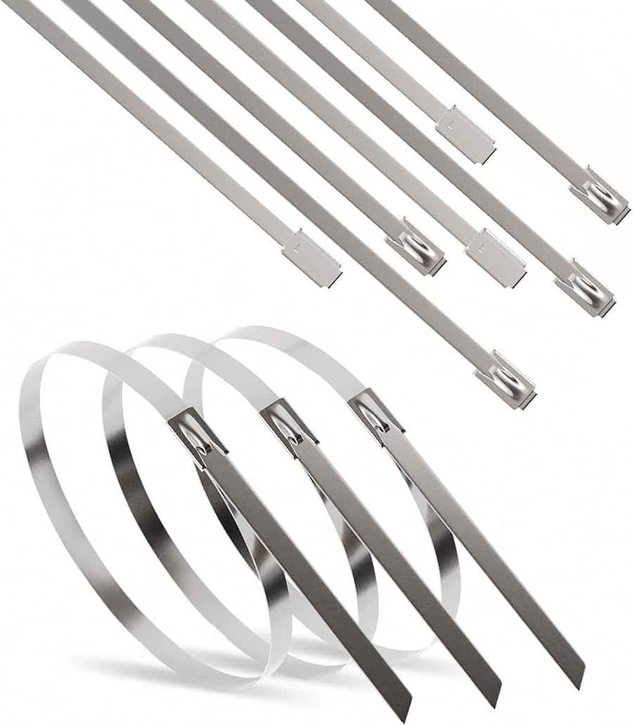 ERKO Bridas metálicas inox 200 x 4,6 mm 100 uds