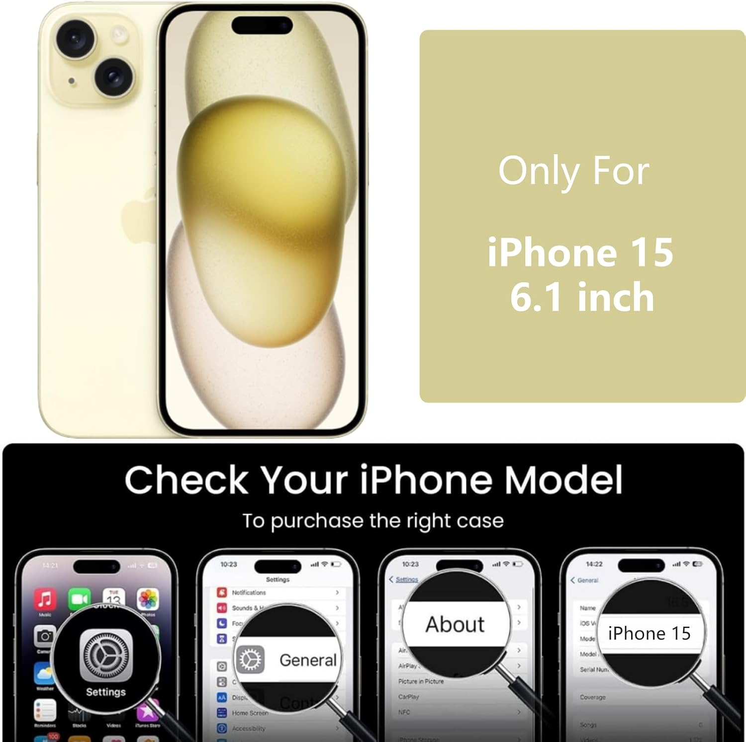 Thumbnail 1 de OLEPHY Handykette für iPhone 15 Hülle Beige