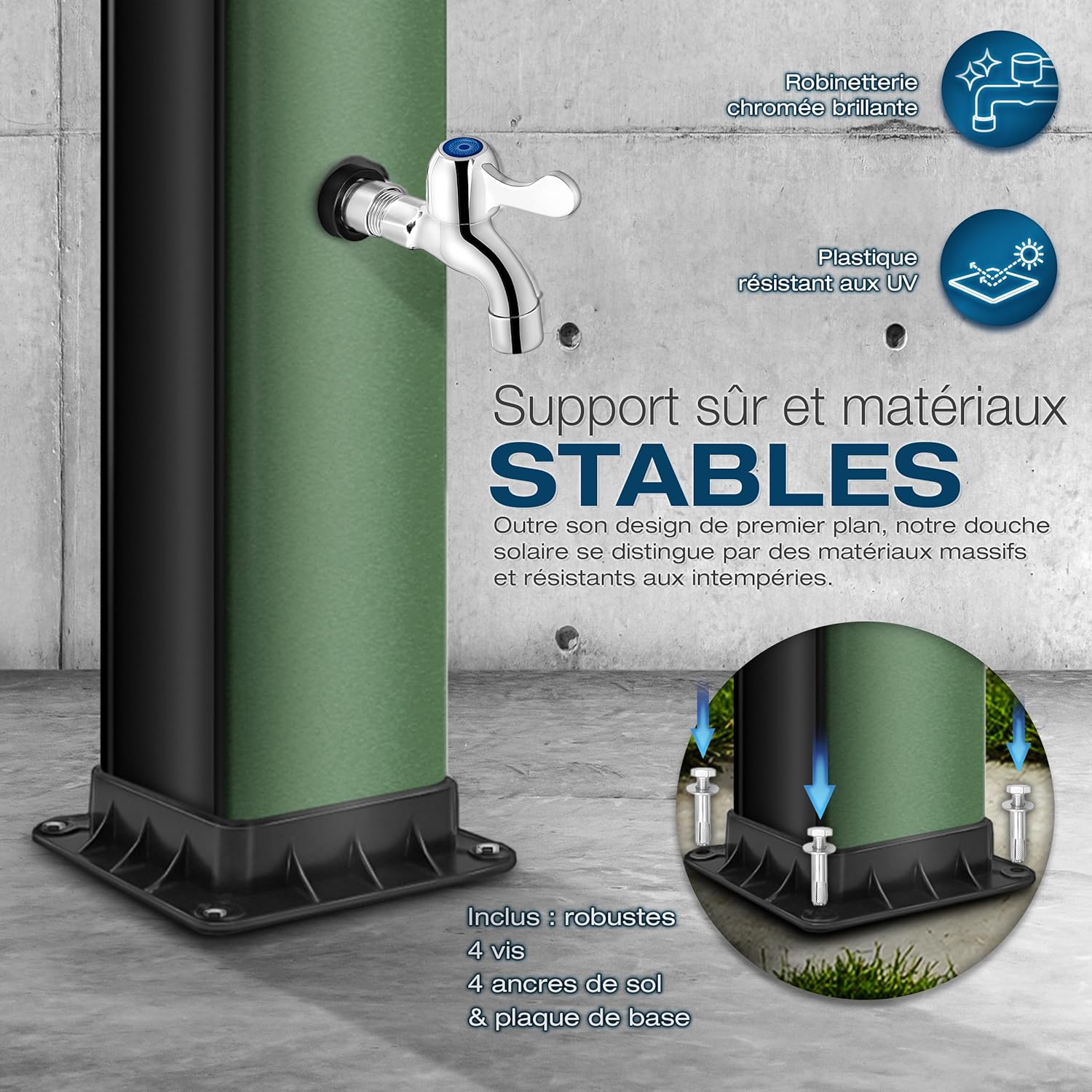 Thumbnail 3 de Tillvex Douche Solaire avec Capot de Protection — Douche de Jardin et Camping 40 L sans raccordement électrique