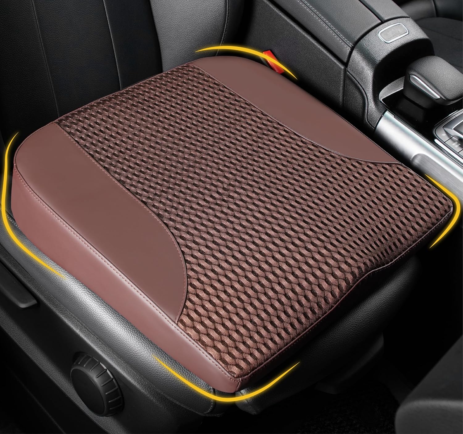 Detalle de Lofty Aim Memory Foam Car Seat Cushion, 2.5-Inch Wedge, Brown