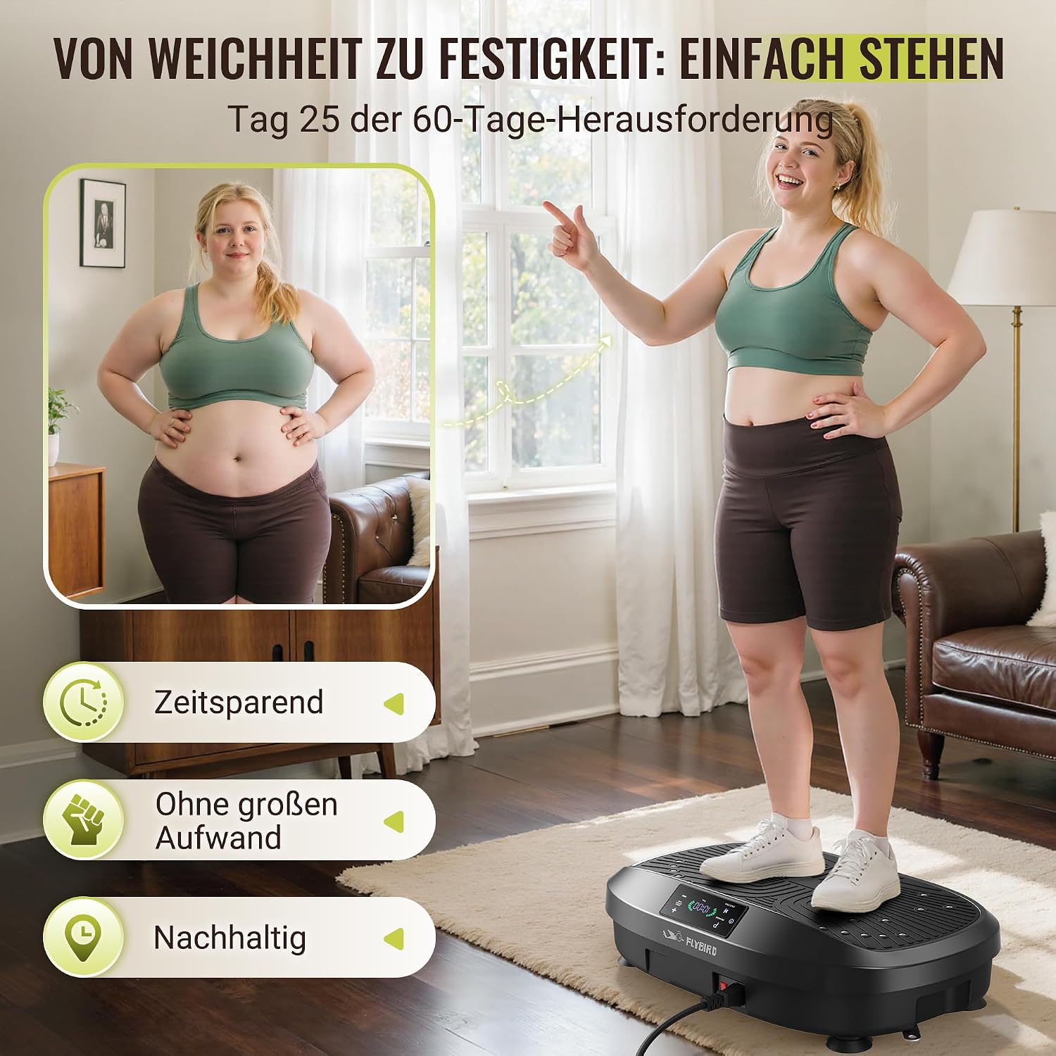 Thumbnail 6 de FLYBIRD Vibrationsplatte mit Fernbedienung und einstellbarer Geschwindigkeit (Tragkraft 150 kg)