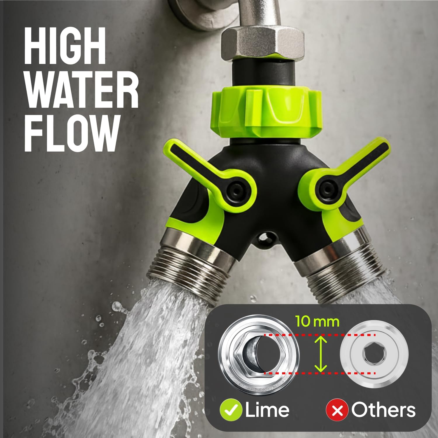 Detalle 2 de Craft911 GHSV-01 2-Way Garden Hose Splitter with Independent Shutoff Valves