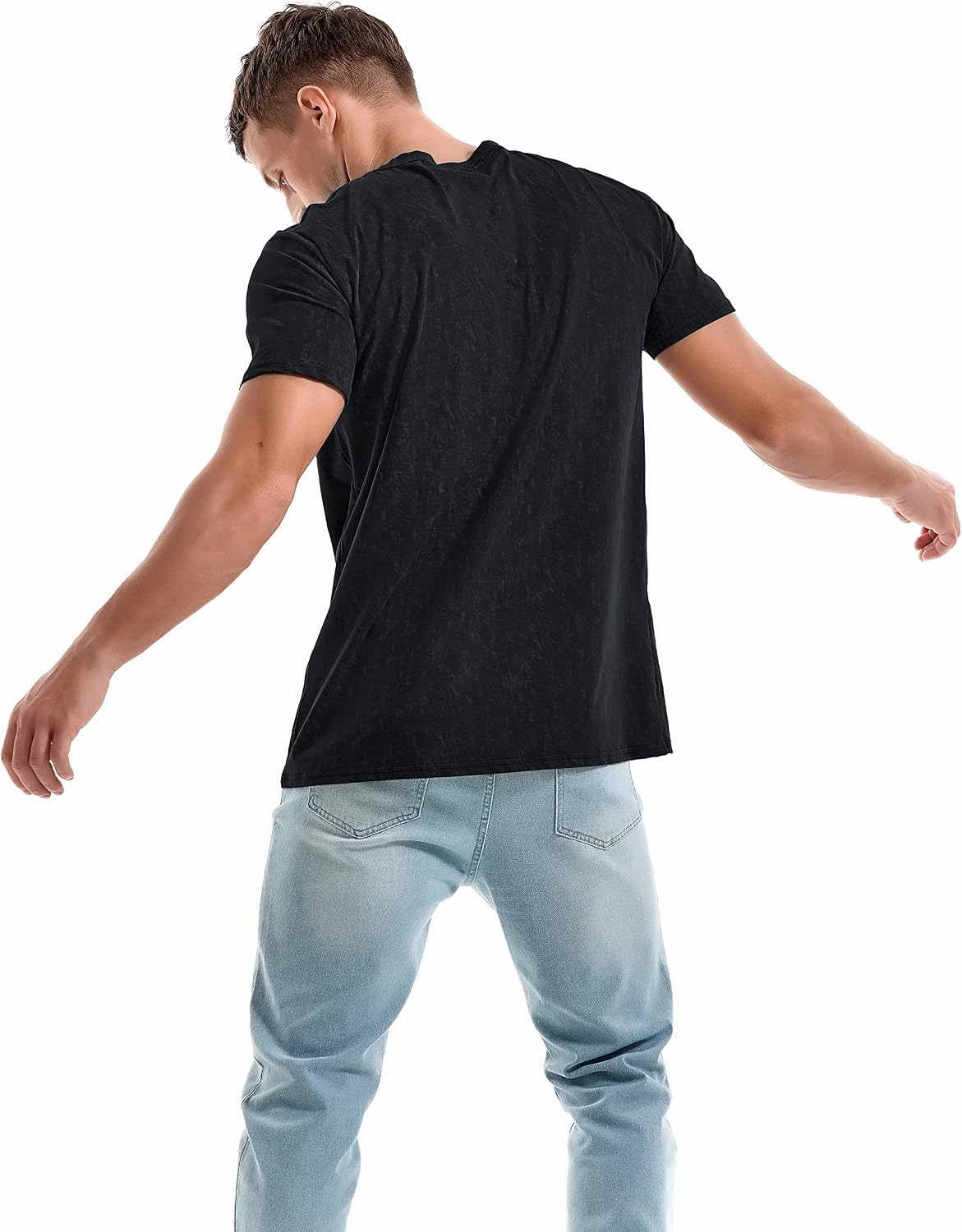 Thumbnail 4 de RONOMO Herren V-Ausschnitt T-Shirt Casual