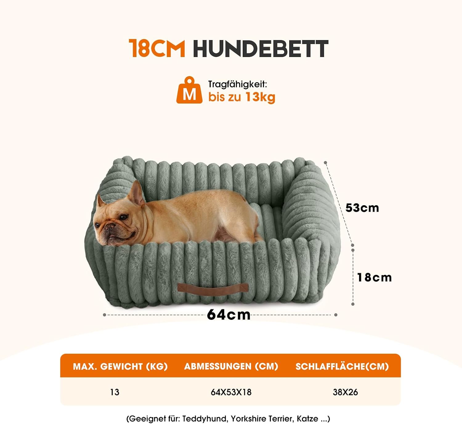 Thumbnail 6 de Upvilla Luxusweicher Hundekorb – 64×53×18 cm, dunkellgrau