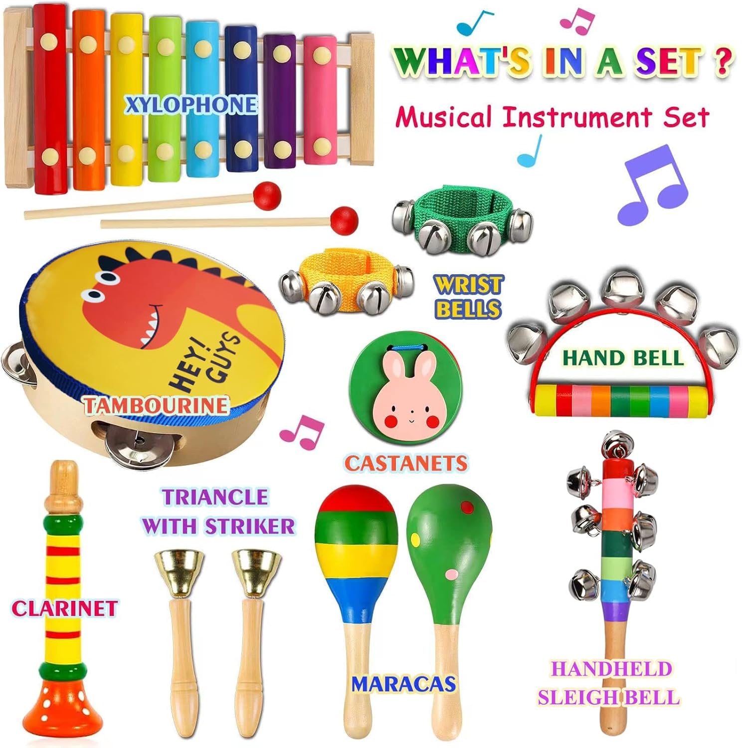 Detalle de ZLWENA Kids Musical Instruments 12pcs set