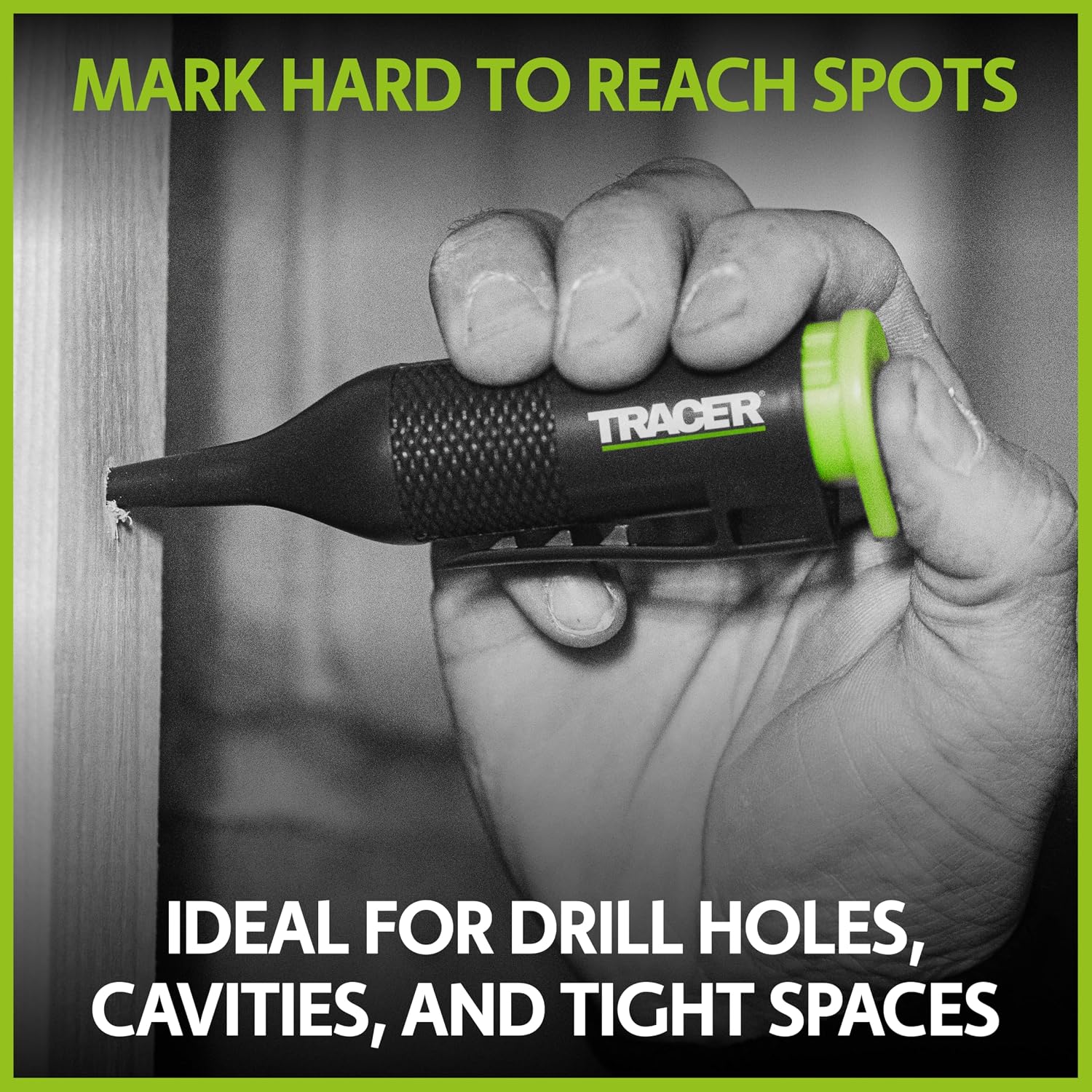 Detalle 2 de Tracer Trueshot Deep Hole Chalk Marker (100mm reach) – High-visibility green for deep holes & tight spaces