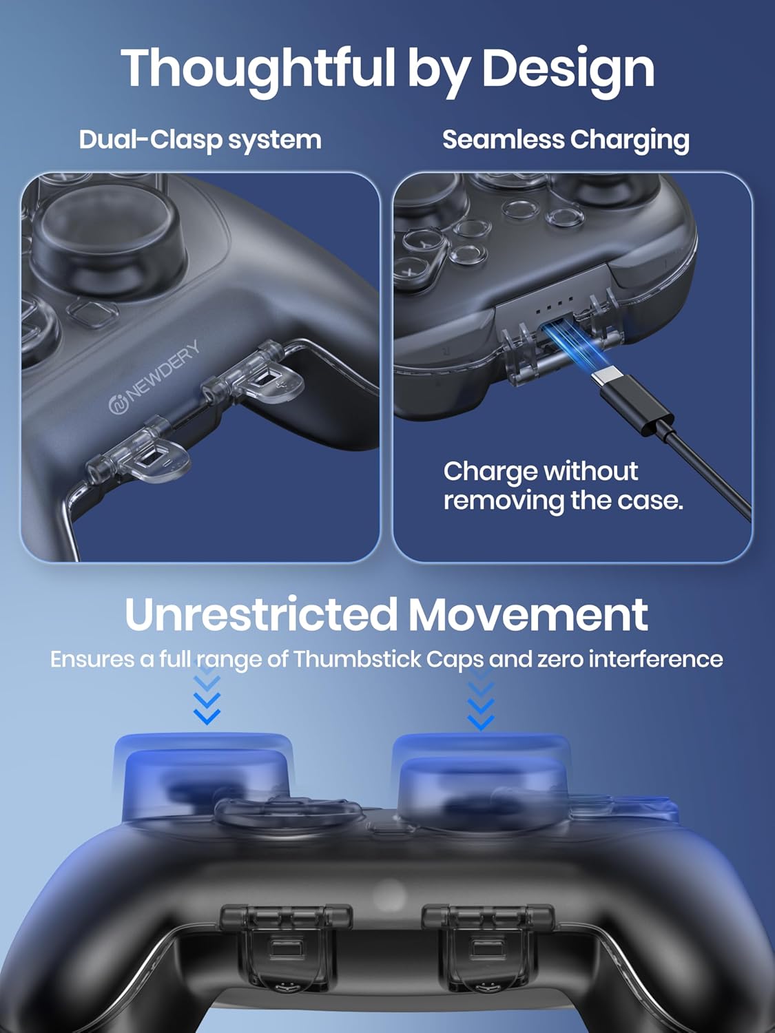 Thumbnail 4 de NEWDERY Switch 2 Pro Controller Hülle 139 g