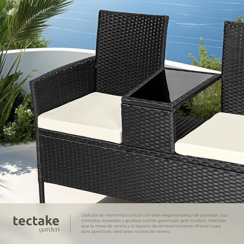 Thumbnail 3 de tectake® Banco de poliratán con cojines 🌿 Muebles de Exterior