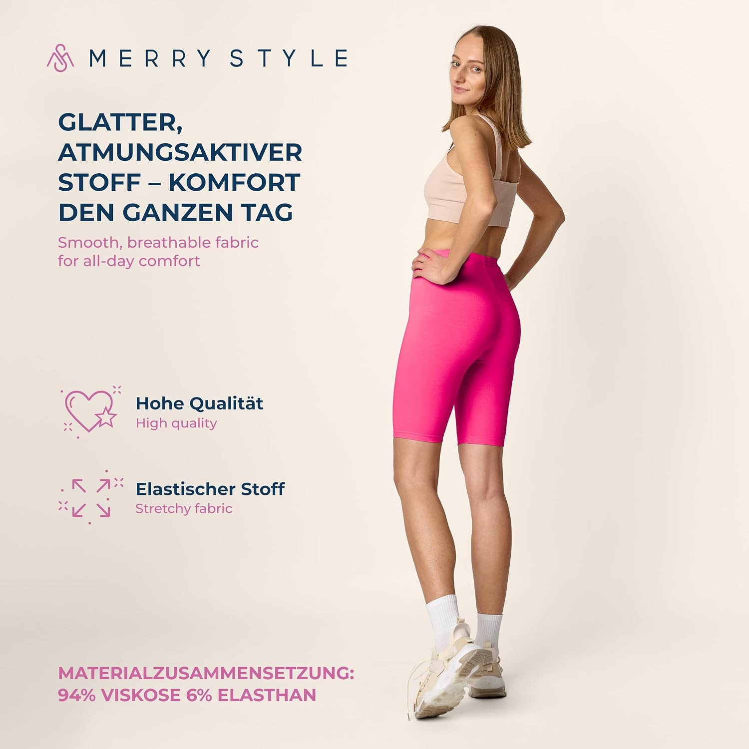 Detalle de Merry Style Damen Shorts: Kurze Leggings aus Viskose/MS10-145