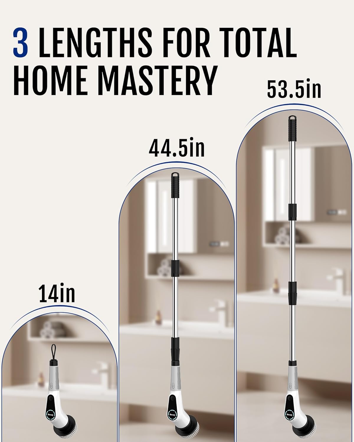 Thumbnail 2 de Dovety Electric Spin Scrubber: 8-Head Shower Cleaning Power with Extendable Handle