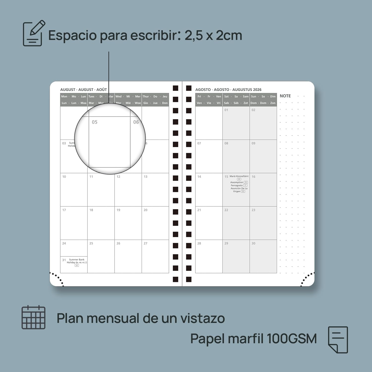 Thumbnail 3 de POPRUN Agenda 2026 Semana Vista 16x10,5 cm