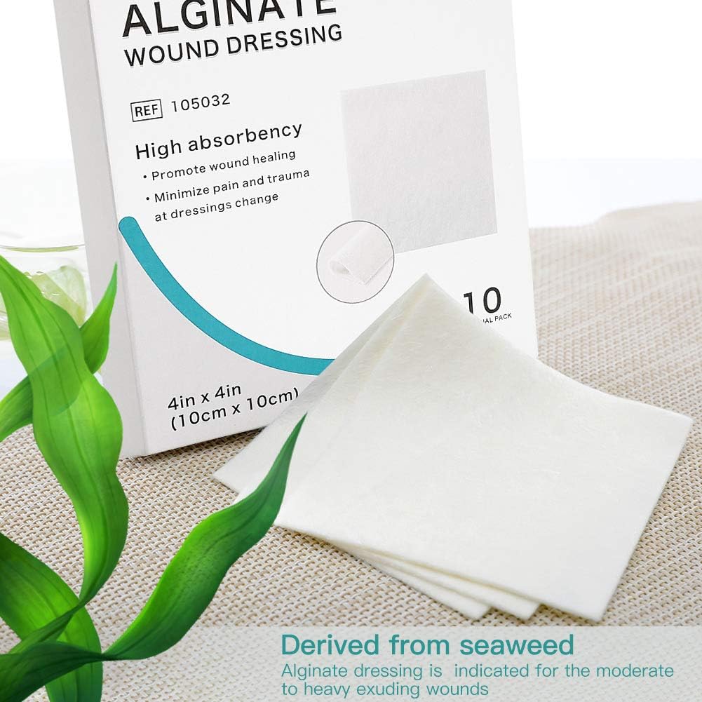Detalle de Dimora Calcium Alginate Wound Dressing 4x4 Patches (10 Sterile Pads)