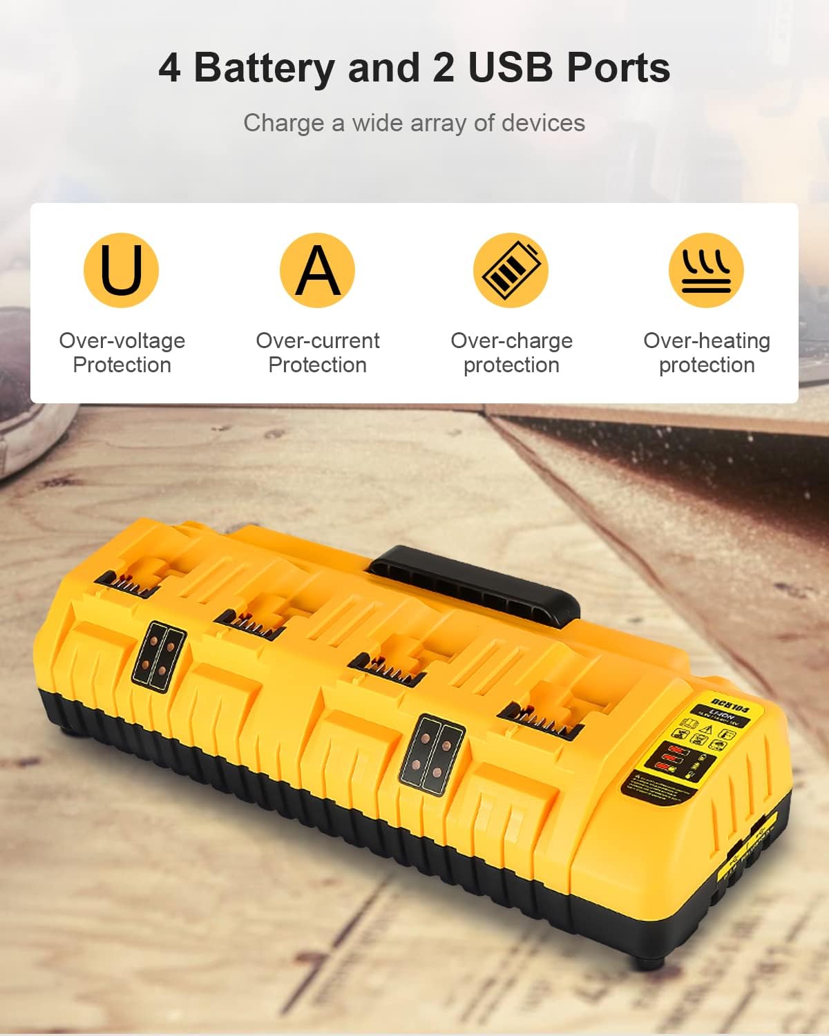 Thumbnail 3 de Lenoya DCB104 Replacement for Dewalt 12V/20V Max Battery Charger Station