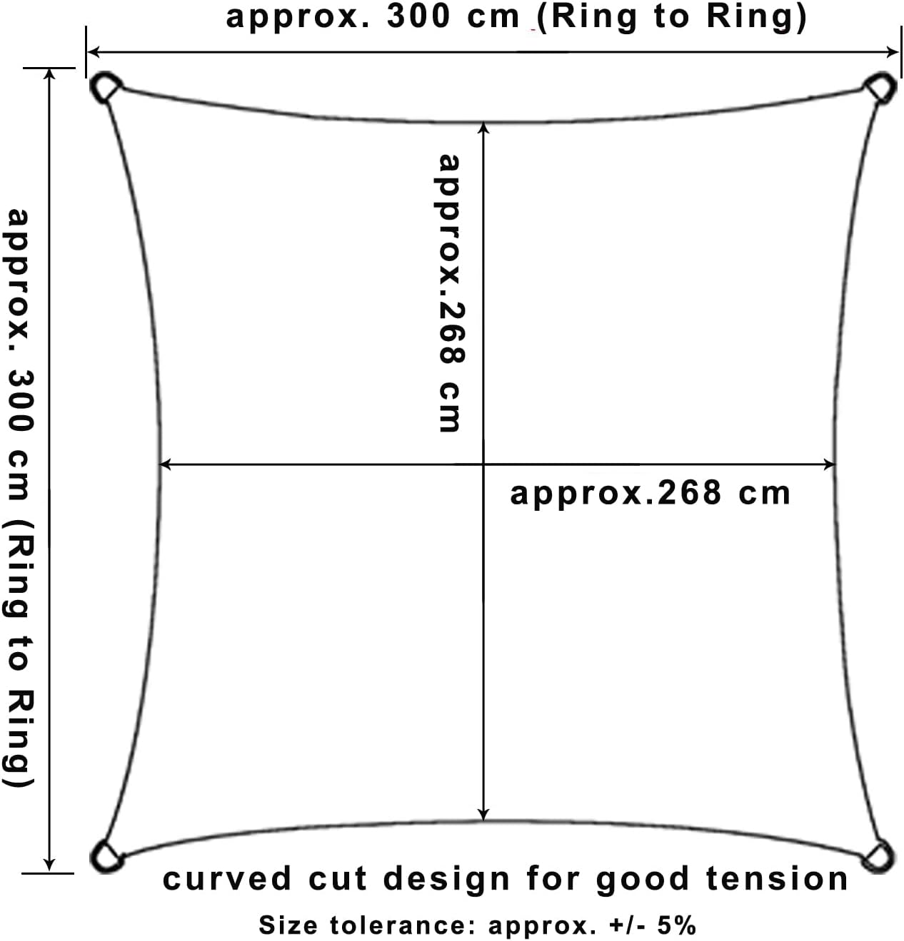 Thumbnail 2 de WOLTU Toldo Vela Impermeable 3x3 m para Jardín ☀