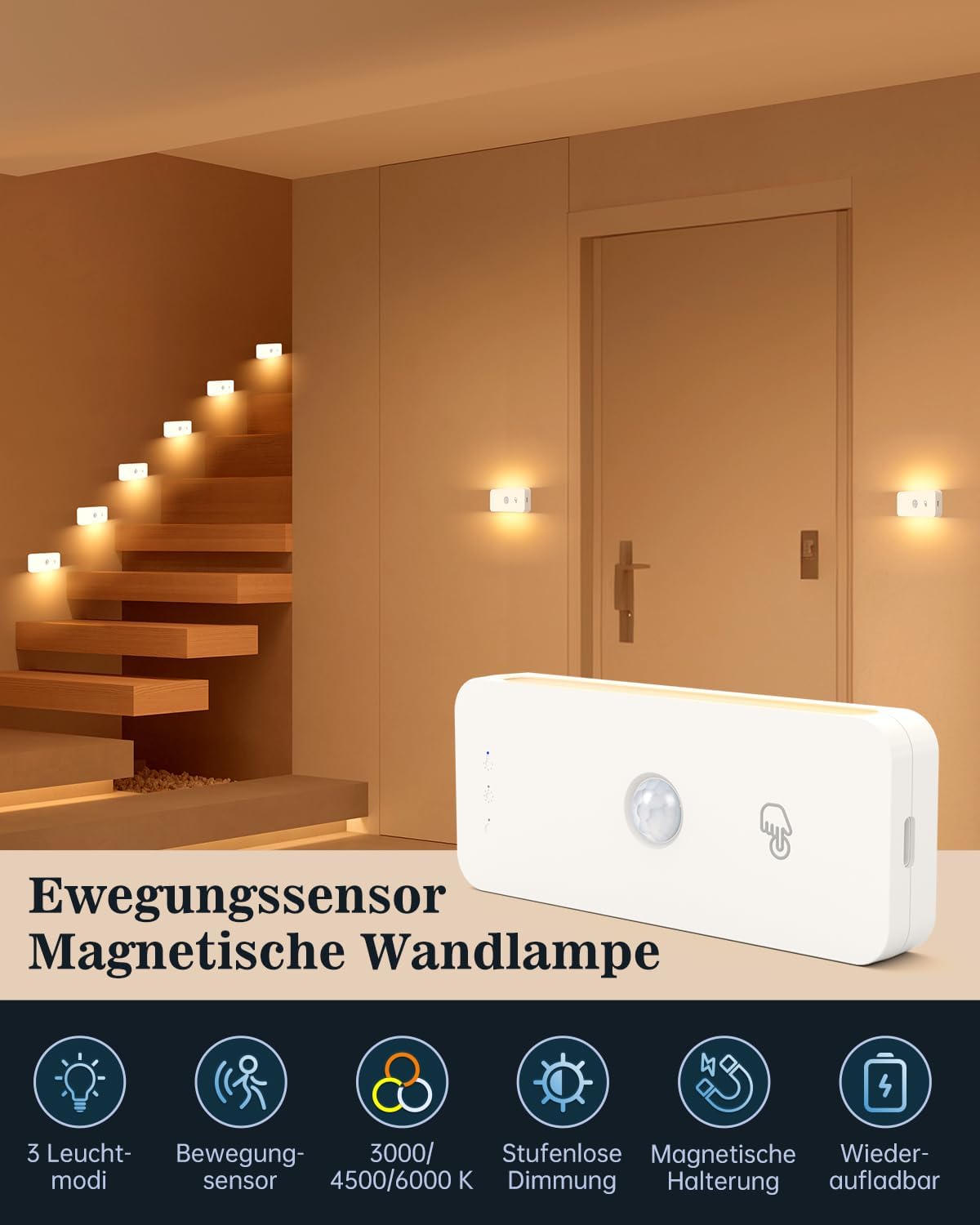 Thumbnail 1 de Bewegungsmelder Nachtlichter Innenräume 4er-Pack