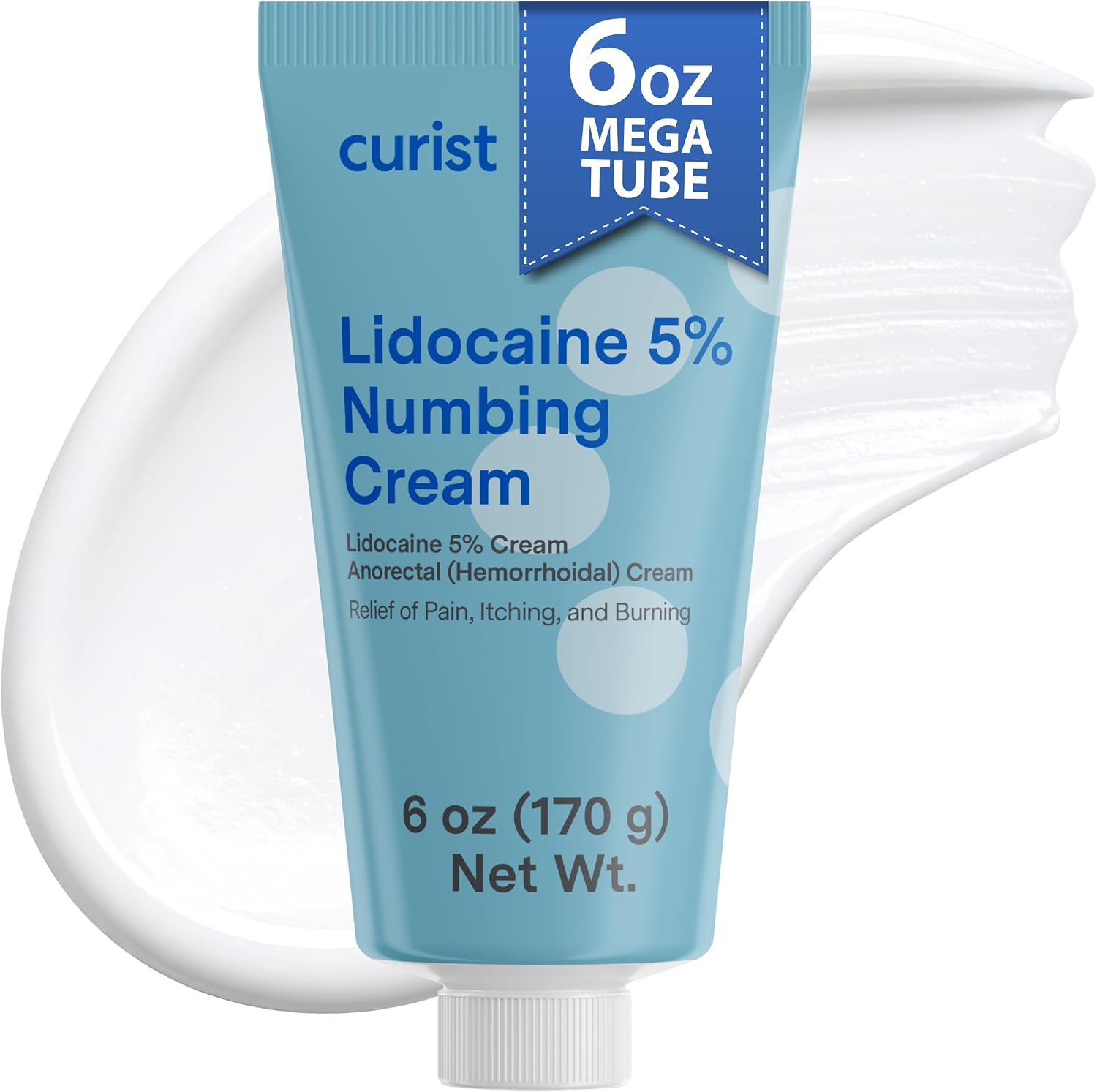 Detalle de Curist 5% Lidocaine Numbing Cream, 6 oz Tube for Hemorrhoid Discomfort