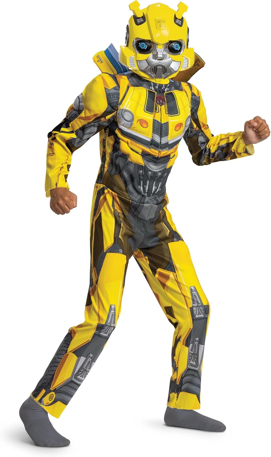 Detalle de Disguise T7 Bumblebee Kids Costume with Padded Jumpsuit, Door Wings and Mask
