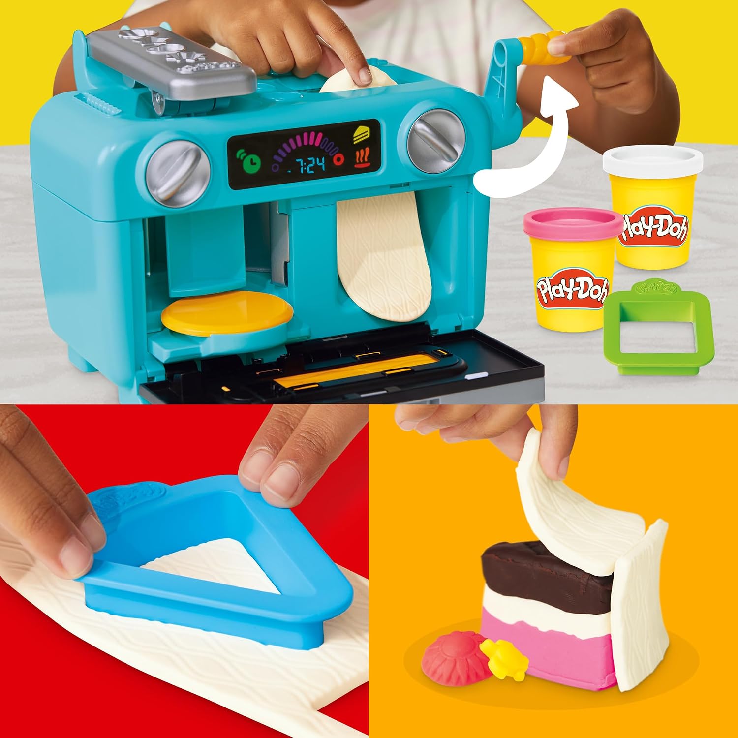 Detalle de Play-Doh Bunte Konditorei mit Spielzeug-Ofen – kreatives Backspaß-Set für Kinder ab 4 Jahren