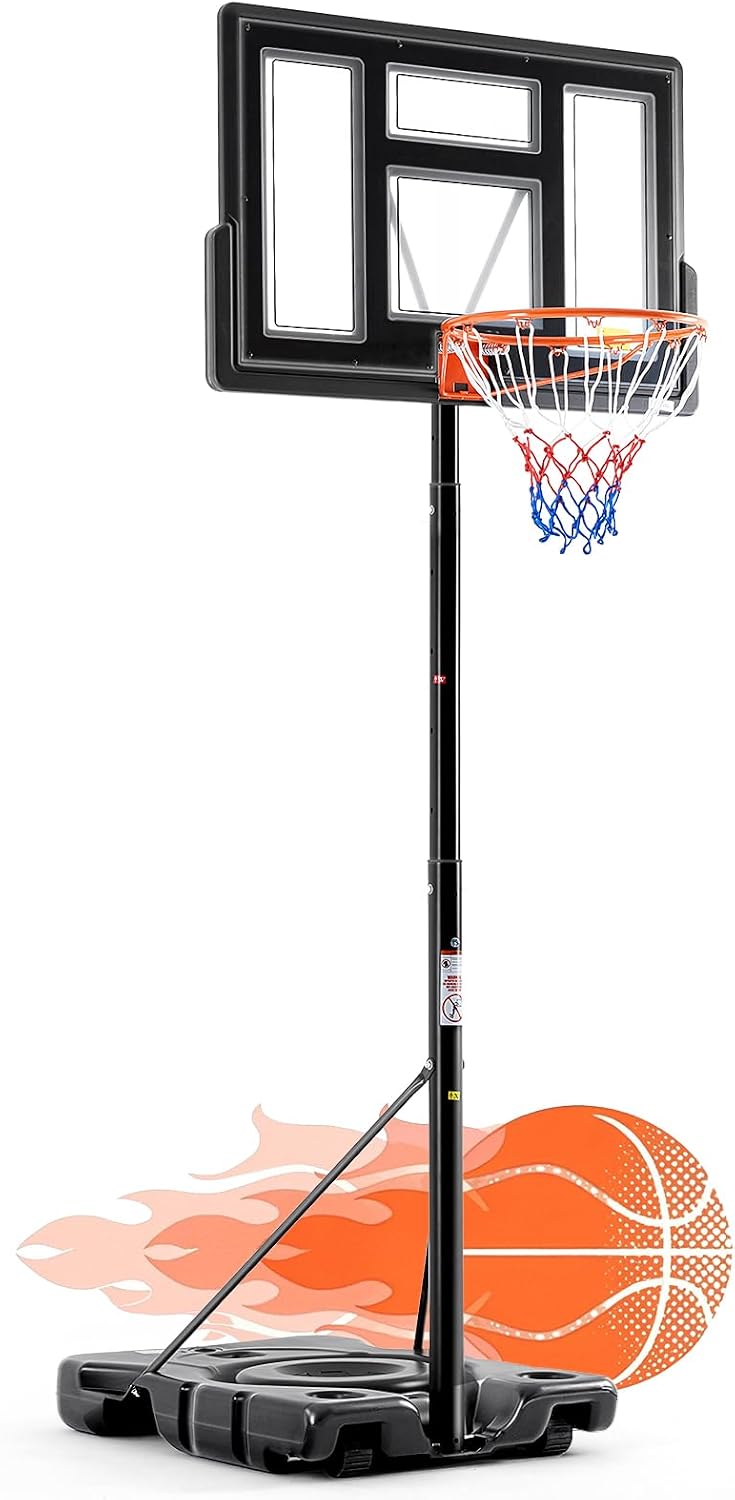 Detalle de DUMOS 6.1-10FT Adjustable Portable Basketball Hoop with 44-Inch Backboard