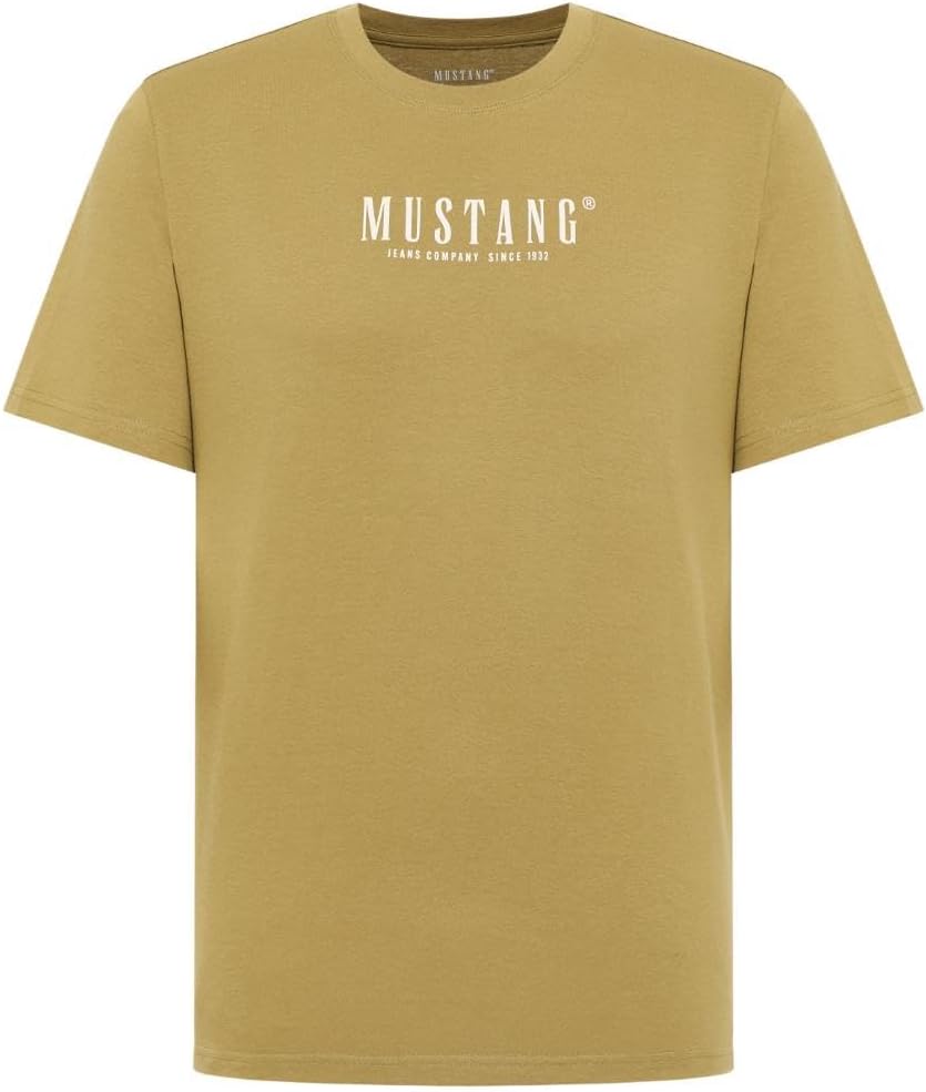 Detalle de MUSTANG Herren Style Austin T-Shirt (1er Pack) – Bio-Baumwolle, Runde Ausschnitt