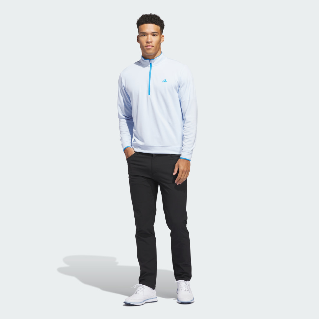 Detalle de Sudadera ligera con cremallera hasta el pecho de Adidas en azul
