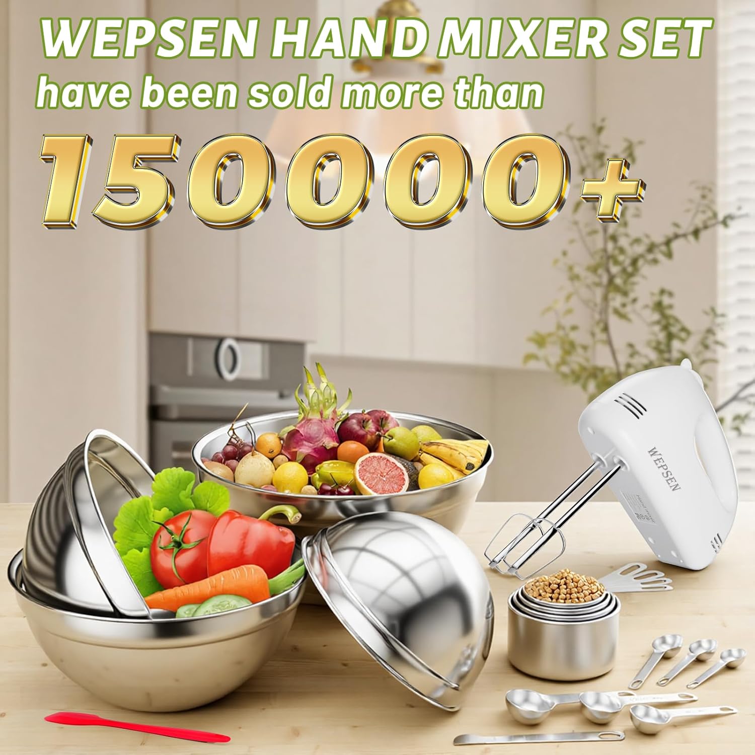 Detalle 2 de 5-Speed Electric Hand Mixer with 200W Motor