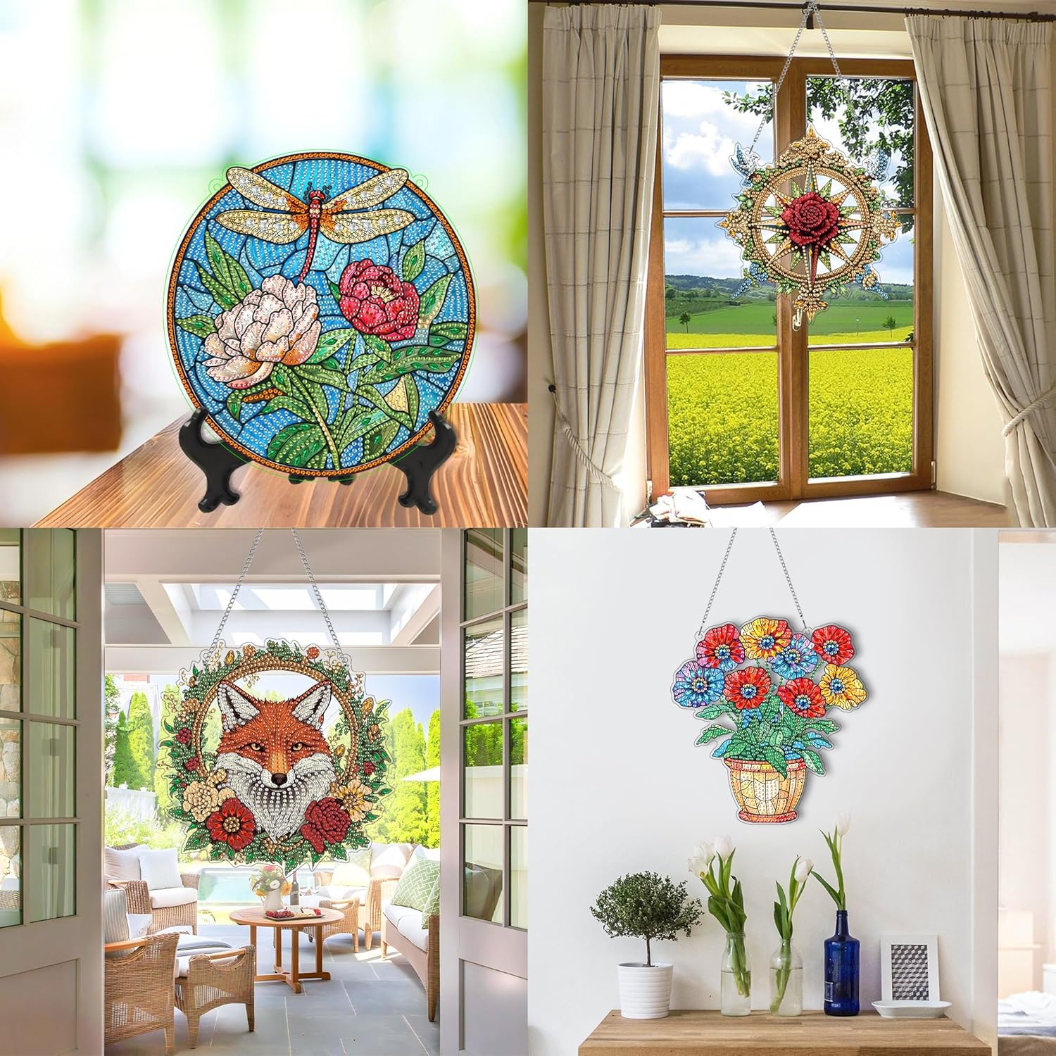 Thumbnail 5 de Hoobee Frosch Diamond Painting Anhänger (5D) als Fensterbild mit Kette, 20x20 cm