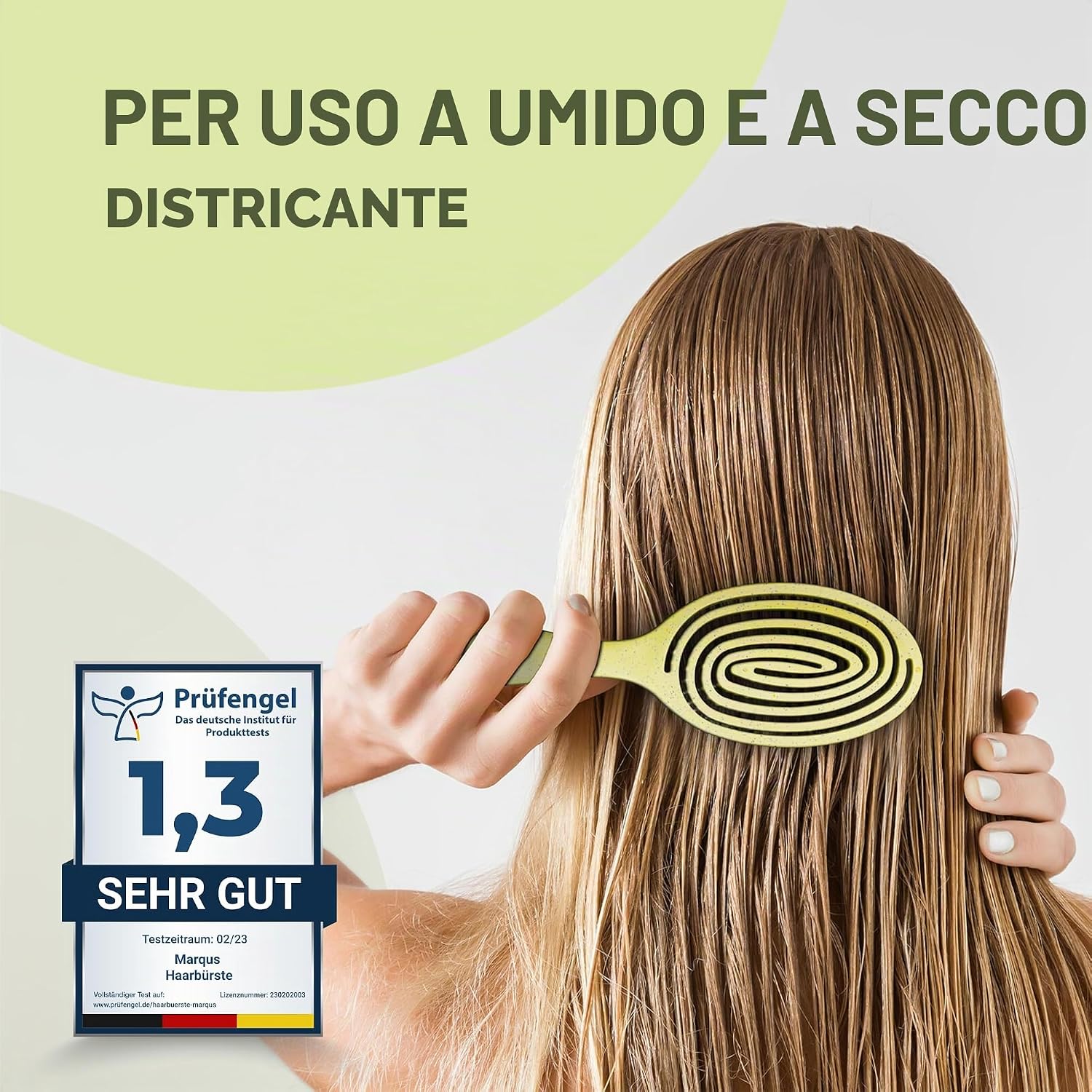 Detalle de marQus Spazzola Districante per Capelli – Materiali a Base Vegetale Biodegradabile, 1 Pezzo