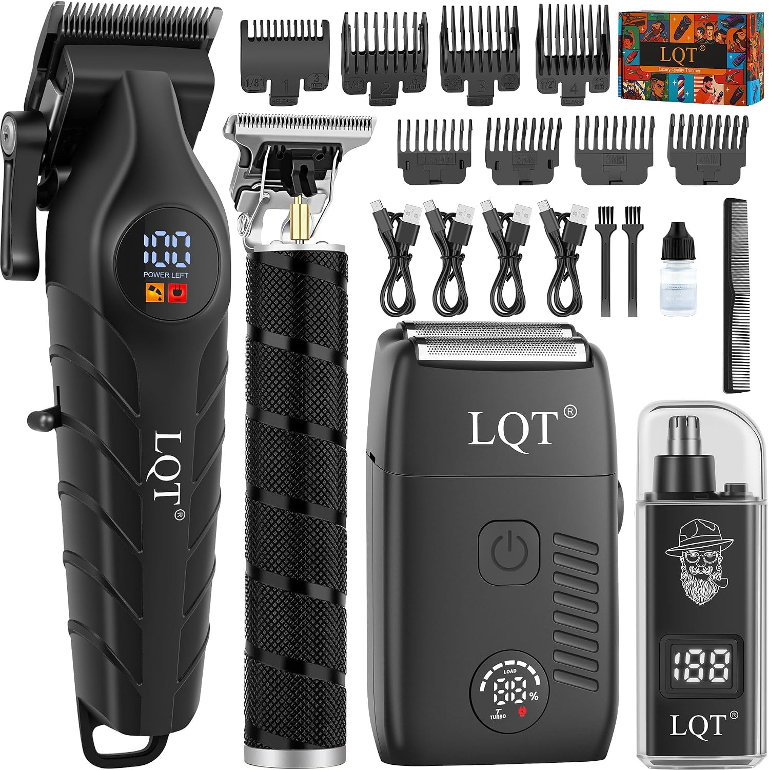 Detalle de LQT Men's 4-in-1 Cordless Hair Clippers & Trimmer Kit