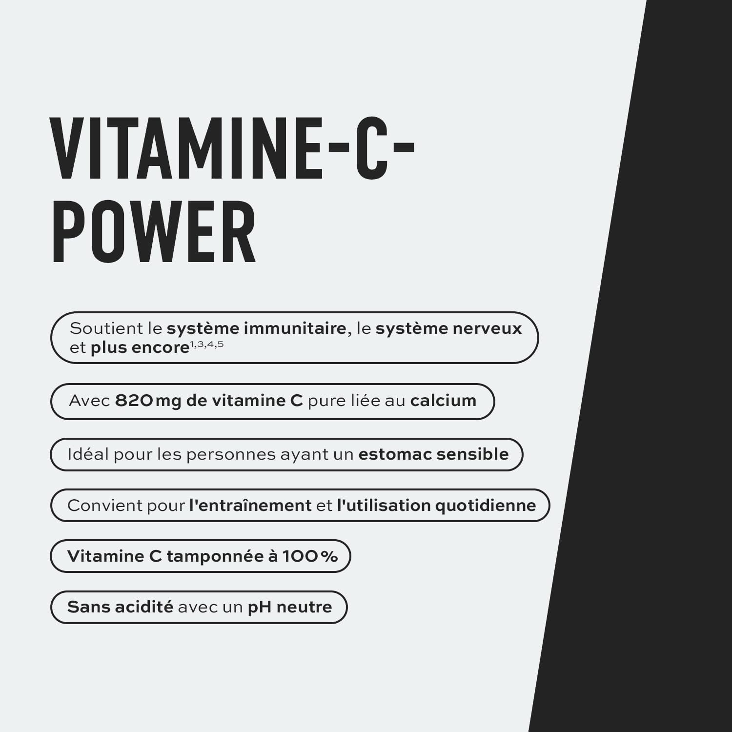 Detalle 2 de ESN Vitamine C, poudre 250 g – vitamine C tamponnée au calcium, soluble et vegan, fabriquée en Allemagne