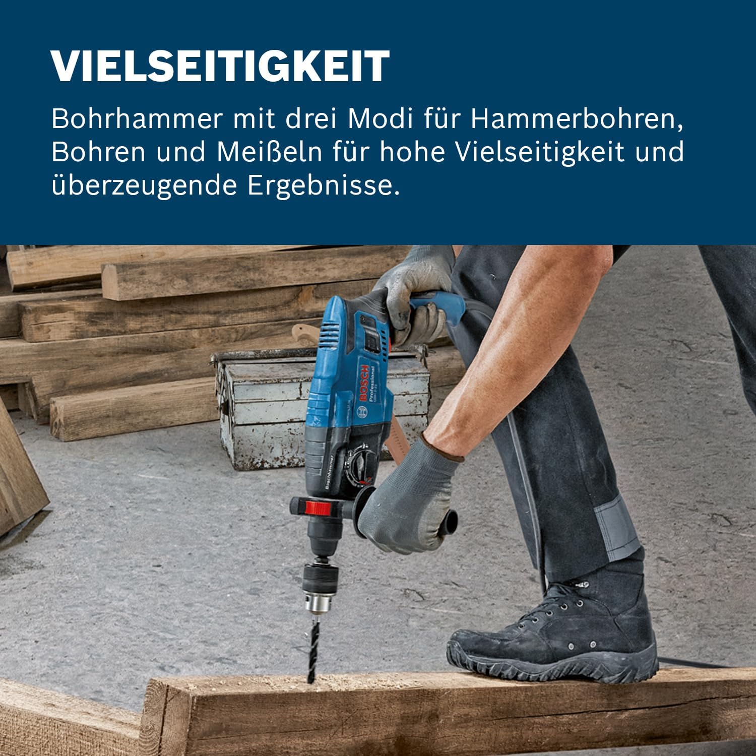 Thumbnail 4 de Bosch Professional Bohrhammer GBH 2-21 (SDS-plus) – 720 W, 2,0 J, inkl. Zusatzhandgriff und Handwerkoffer